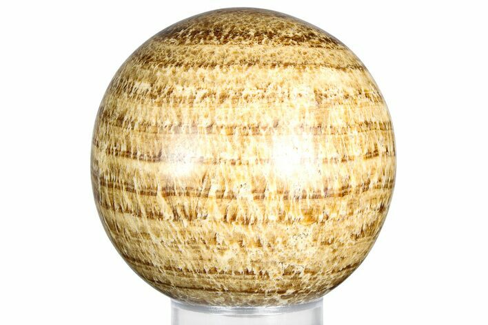 Polished Banded Aragonite Sphere - Peru #363422
